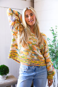 The Knit Fix Yellow Multi Chenille Pullover