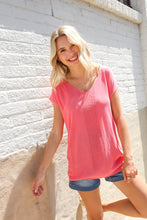 Summer Vibes Coral Relaxed Fit Jacquard Knitted Top