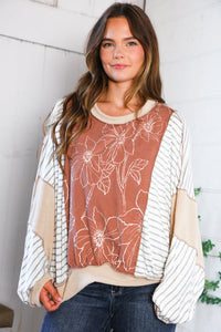 Striped and in Bloom Oversized Top