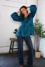 Tied Up in Style Teal Ribbon Blouse