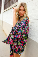 Find Love Back Paisley Print Button-Down Dolman Sleeve Blouse
