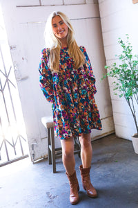 Garden Musings Mock Neck Floral Dress