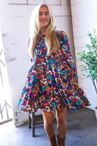 Garden Musings Mock Neck Floral Dress