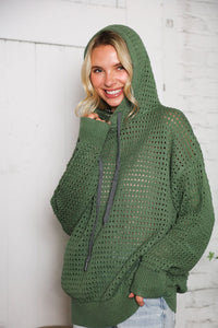 The Chill Knit Olive Pullover Hoodie
