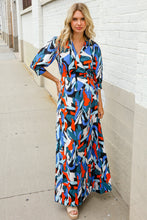 Vacay Ready Blue Tropical Print Wrap Around Tie Waist Coverup Maxi