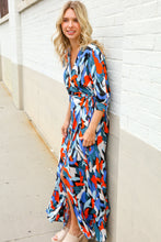 Vacay Ready Blue Tropical Print Wrap Around Tie Waist Coverup Maxi