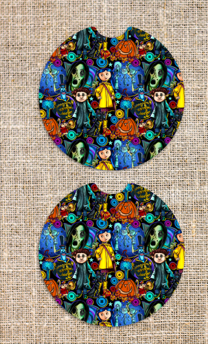 Spooky Girl Car Coaster Set