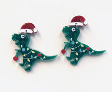 Christmas Dinosaur Light Earrings, Christmas Dino Earring