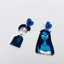 Halloween Ghost Bride and Groom Acrylic Asymmetric Earrings