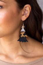 Grace+Emma - Leopard and Glitter Tiered Christmas Tree Earrings: Leopard / One Size