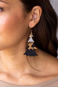 Grace+Emma - Leopard and Glitter Tiered Christmas Tree Earrings: Leopard / One Size