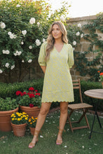 Lime Blossom Jacquard Mini Dress
