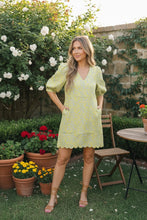Lime Blossom Jacquard Mini Dress