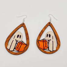 Halloween Ghost Wooden Dangle Earrings