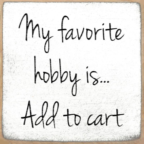 Add to Cart Wood Block Sign