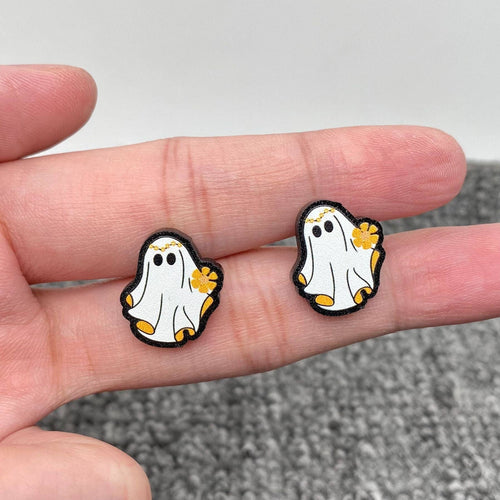 Halloween Acrylic Studs: Hippie Ghost