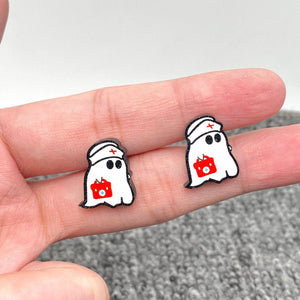 Halloween Acrylic Studs: Nurse Ghost