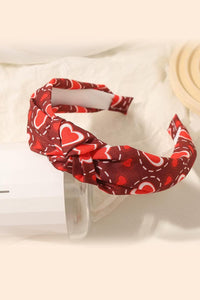 Chocolate & Red Valentine's Top Knot Headband