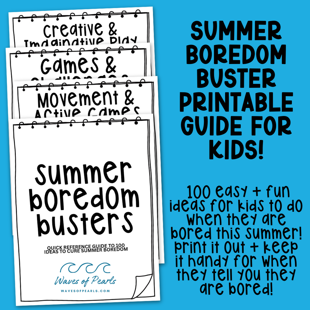 Summer Boredom Buster Printable Guide for Kids