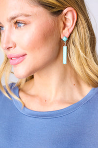 Vintage Style Turquoise Stone Geometric Drop Earrings