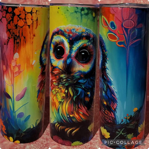 Multi Color Owl Tumbler