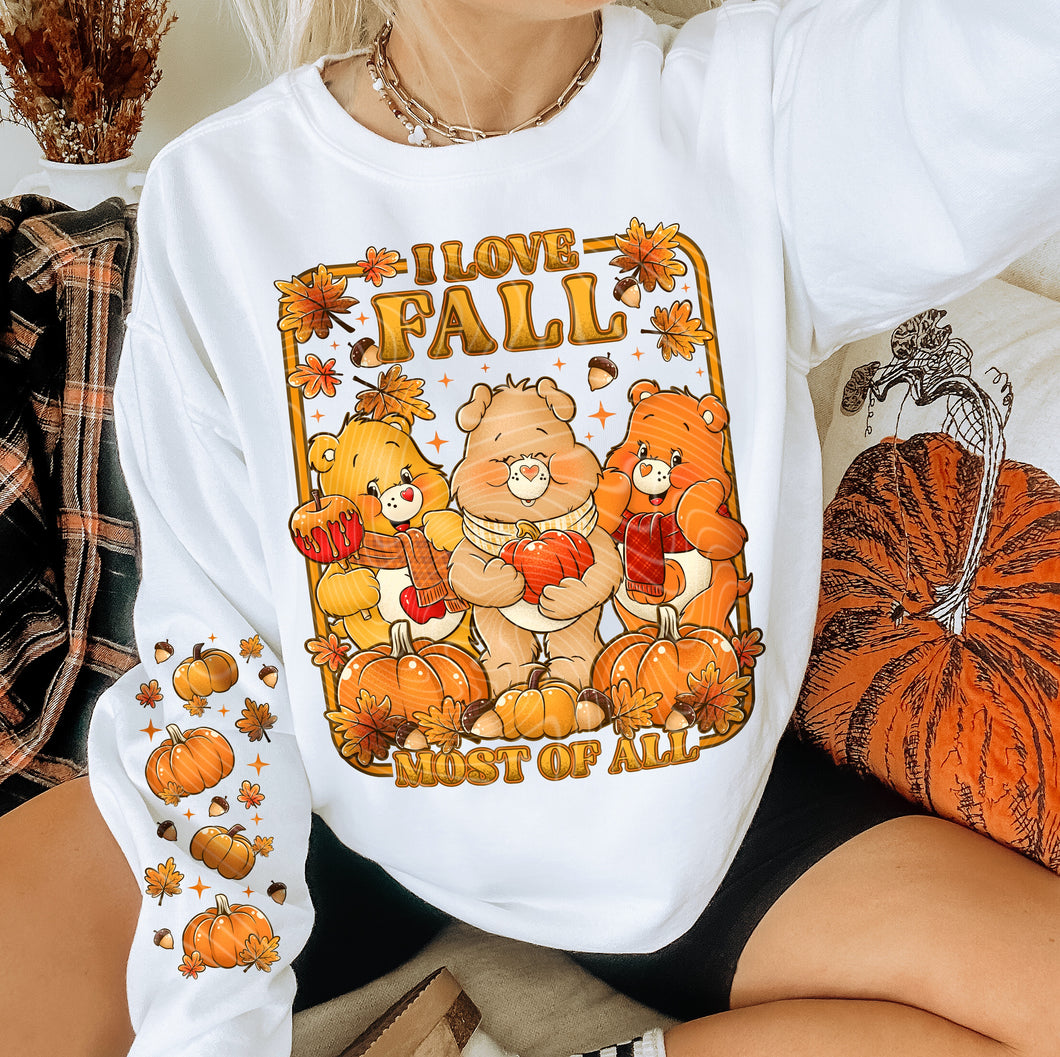 I love Fall Care Graphic Tee Sweatshirt