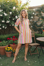 Sunshine Stripes Button Down Mini Dress