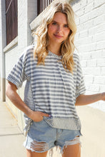 Spring Vibes Heather Gray Oversize Outseam Stitch Top