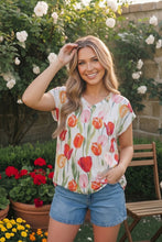 Tulip Garden Floral Print Top