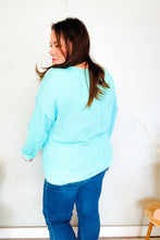 Eyes On You Seafoam Mineral Wash Rib Notch Neck Pocket Top