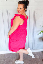 Lots To Love Fuchsia Smocked Flutter Sleeve Tiered Midi Dress