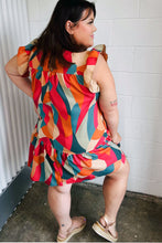 Magenta & Taupe Geometric Yoke Woven Dress