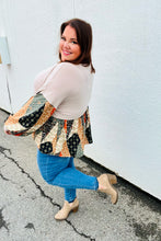 All I AskTaupe Boho Patchwork Print Babydoll Top