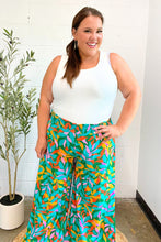 Summer Vibes Green & Orange Abstract Print Smocked Palazzo Pants