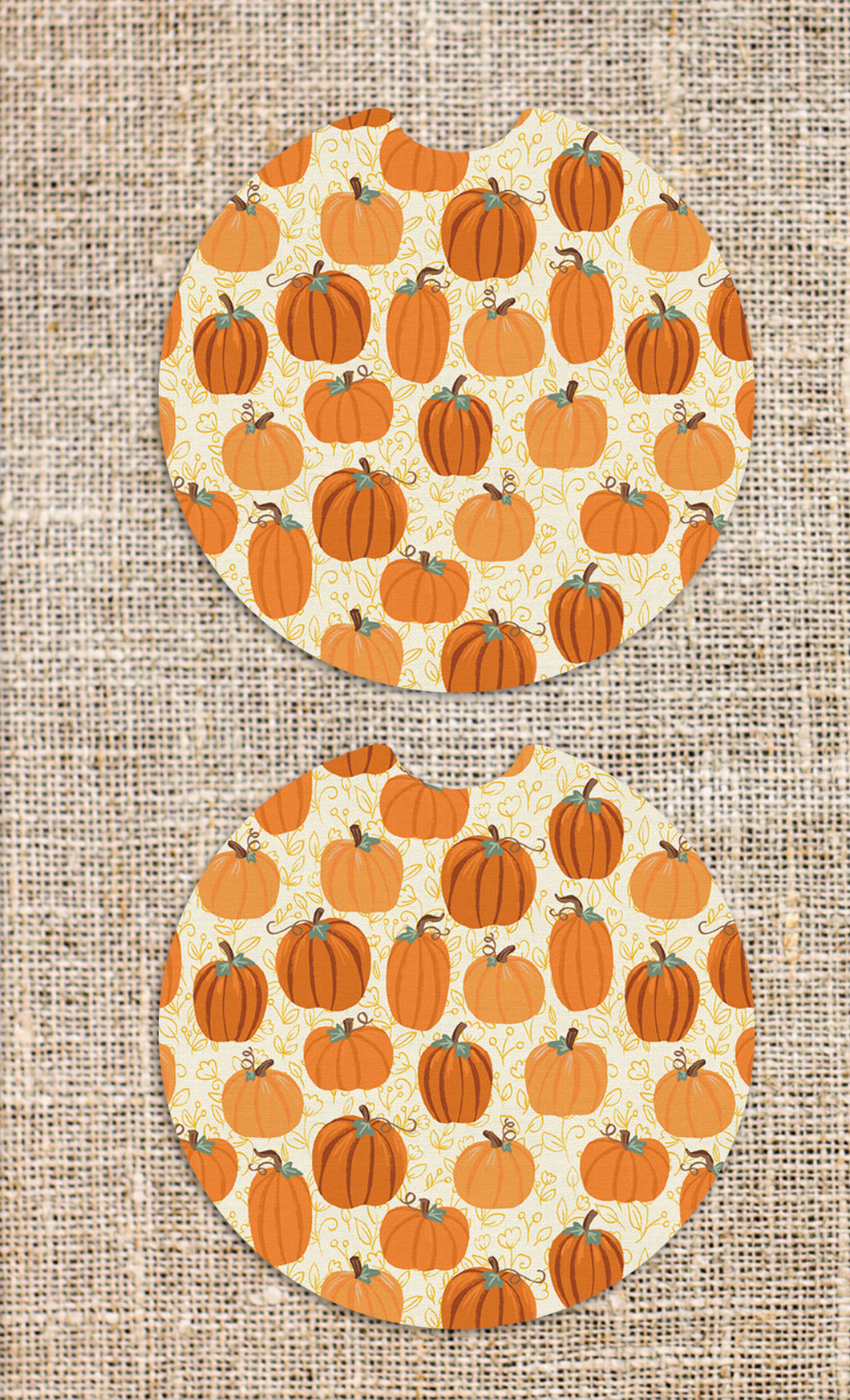 Fall Pumpkins Car Coaster Set