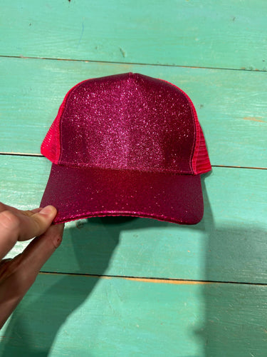 Vibes Pink Glitter Ponytail Caps | Sparkle | Baseball Cap