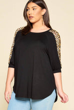 Emerald Collection - ETK-7975 Animal Print Sleeve Casual Top: Taupe / Small