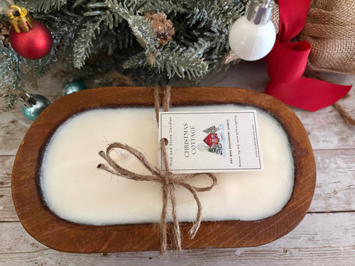 Christmas Cottage 14 oz Double Wick Doughbowl Candle