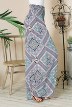 Orange Farm Clothing - Wide Leg Smocked Waisted Palazzo Pants-2 Prints*: Blue Combo / Large