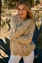 The Hazy Herringbone Taupe Cozy Sweater