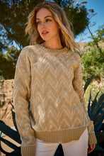 The Hazy Herringbone Taupe Cozy Sweater