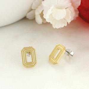 Seasons Jewelry - Ohio State Matte Gold Logo Stud Earrings