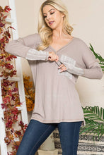 Taupe Reversed Stitched Oversize Hi Low Tunic