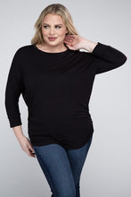 Luxe Rayon Boat Neck 3/4 Sleeve Top