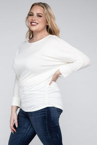 Luxe Rayon Boat Neck 3/4 Sleeve Top