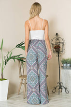 Orange Farm Clothing - Wide Leg Smocked Waisted Palazzo Pants-2 Prints*: Blue Combo / Large