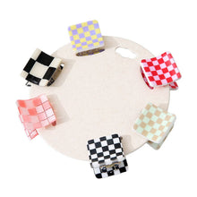6 Piece Square Checkerboard Mini Hair Claw Set