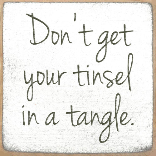 Tinsel Wood Block Sign