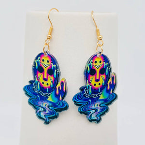 Halloween Acrylic Mask Character Printed Earrings