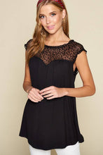 Emerald Collection - ETK-8040-PL Plus Size  Cute Animal MeshTunic Top: Black/Black / 3XL